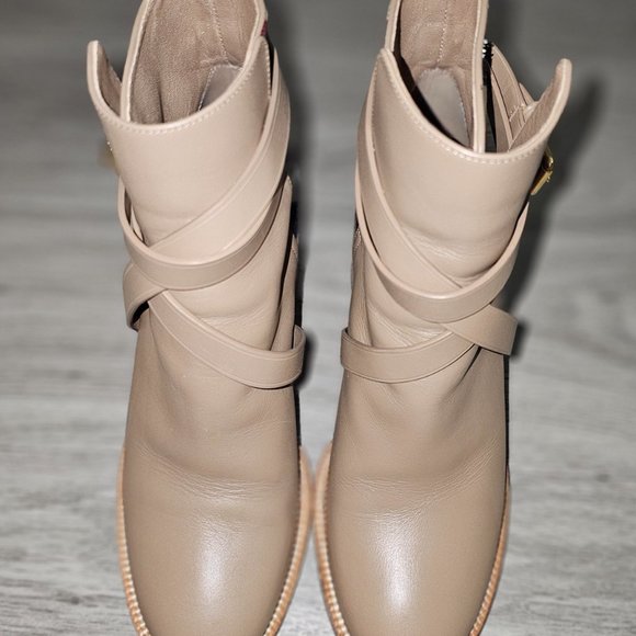 Burberry Pryle House Check Leather Ankle Boots Beige US Womens Size 6.5/7 EUS 37 - Picture 12 of 15